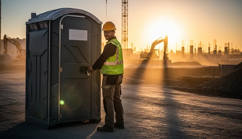 Construction Porta Potty on Job Site in Port Malabar